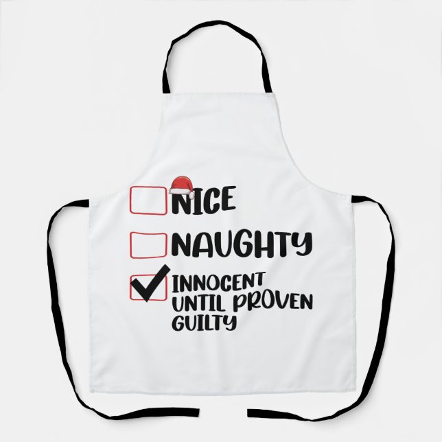 Nice Naughty Innocent bis Proven Guilty Christma Schürze (Vorderseite)