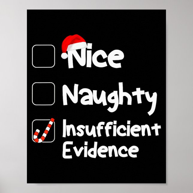 Nice Naughty Insufficient Evidence Christmas Santa Poster (Vorne)