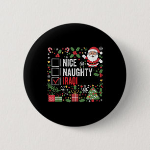 Nice Naughty Irak Weihnachten Weihnachtsmann Irak Button