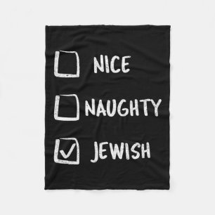 Nice Naughty Jewish Hanukkah Geschenk Weihnachten Fleecedecke