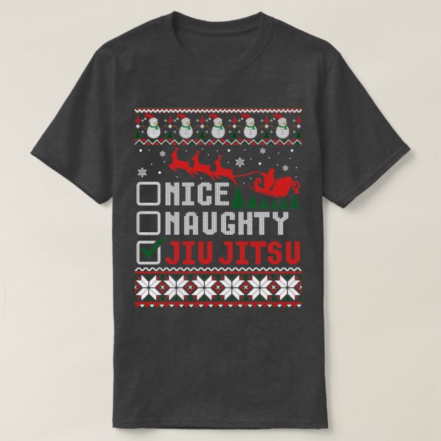 Nice Naughty Jiu Jitsu Ugly Sweat de Noël (Design devant)