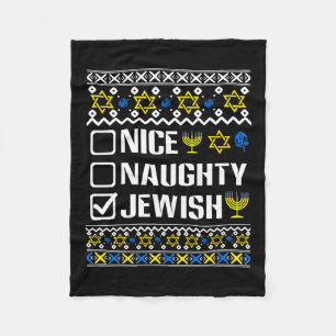Nice Naughty jüdischen Hanukkah Chanukah jüdischen Fleecedecke