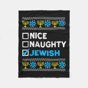 Nice Naughty jüdischen Ugly Hanukkah Sweater Chanu Fleecedecke