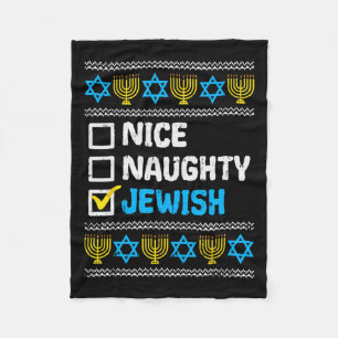 Nice Naughty jüdischen Ugly Hanukkah Sweater Chanu Fleecedecke