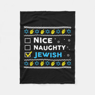 Nice Naughty jüdischen Ugly Hanukkah Sweater Chanu Fleecedecke