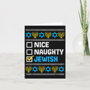 Nice Naughty jüdischen Ugly Hanukkah Sweater Chanu Karte