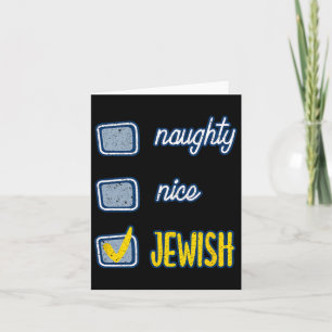 Nice Naughty jüdischen Ugly Hanukkah Sweater Chanu Karte