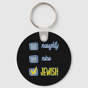 Nice Naughty jüdischen Ugly Hanukkah Sweater Chanu Schlüsselanhänger