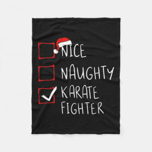 Nice Naughty Karate Fighter List Weihnachten Weihn Fleecedecke