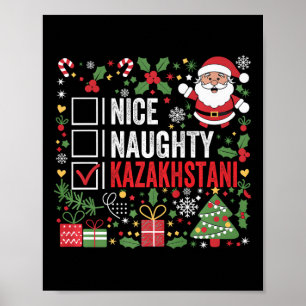 Nice Naughty Kazakhstani Weihnachtsmann Kaz Poster