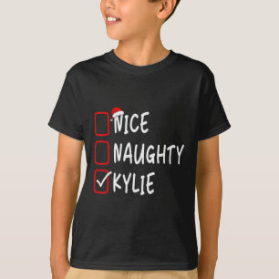 Nice Naughty Kylie Personalisiert Name Christmas C T-Shirt