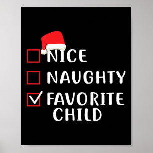 Nice Naughty Lieblings Kind Funny Weihnachten List Poster