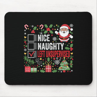 Nice Naughty Links unbeaufsichtigt Funny Christmas Mousepad