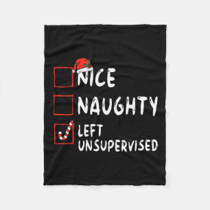 Nice Naughty Links unbeaufsichtigt Weihnachtsliste Fleecedecke