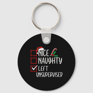 Nice Naughty Links unbeaufsichtigte Weihnachtslist Schlüsselanhänger