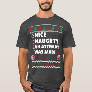 Nice Naughty List hässlich Weihnachtsdesign ein Ve T-Shirt