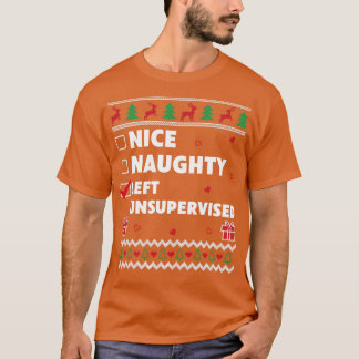 Nice Naughty List Ugge Weihnachtsdesign Funny T-Shirt