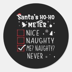 Nice Naughty Me Naughty Niemals Weihnachtsliste 1 Runder Aufkleber