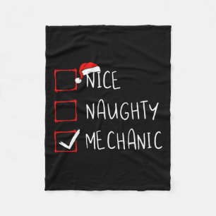 Nice Naughty Mechanty Weihnachtsliste Xmas Santa C Fleecedecke