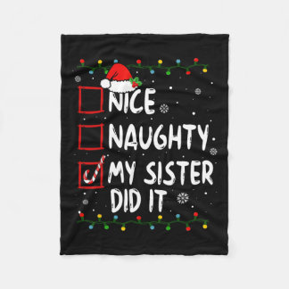 Nice Naughty meine Schwester hat es Xmas Familie B Fleecedecke