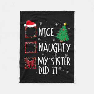 Nice Naughty meine Schwester tat es Weihnachten Fa Fleecedecke