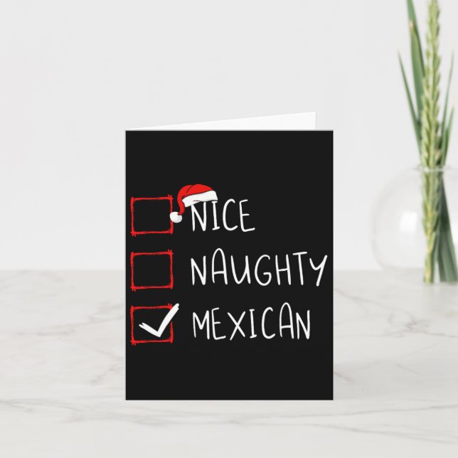 Nice Naughty Mexican Christmas Mexico Heritage Roo Karte (Vorderseite)
