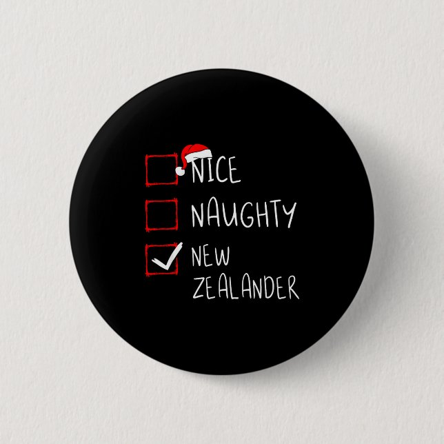 Nice Naughty New Zealander Christmas New Zealand H Button (Vorderseite)