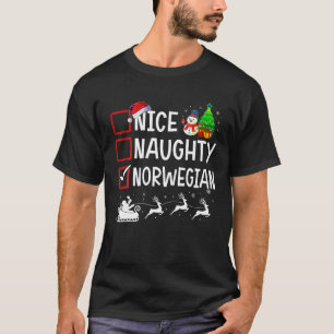 Nice Naughty Norwegen Weihnachten Pajama Funny X m T-Shirt