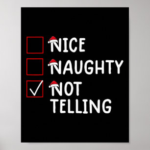Nice Naughty not tell Niedliche Weihnachten Poster