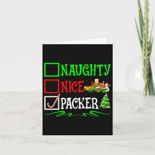 Nice Naughty Packer Weihnachtsliste Karte