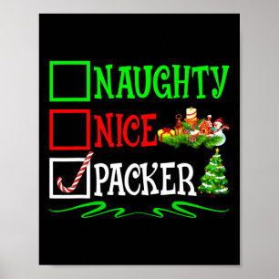 Nice Naughty Packer Weihnachtsliste Poster