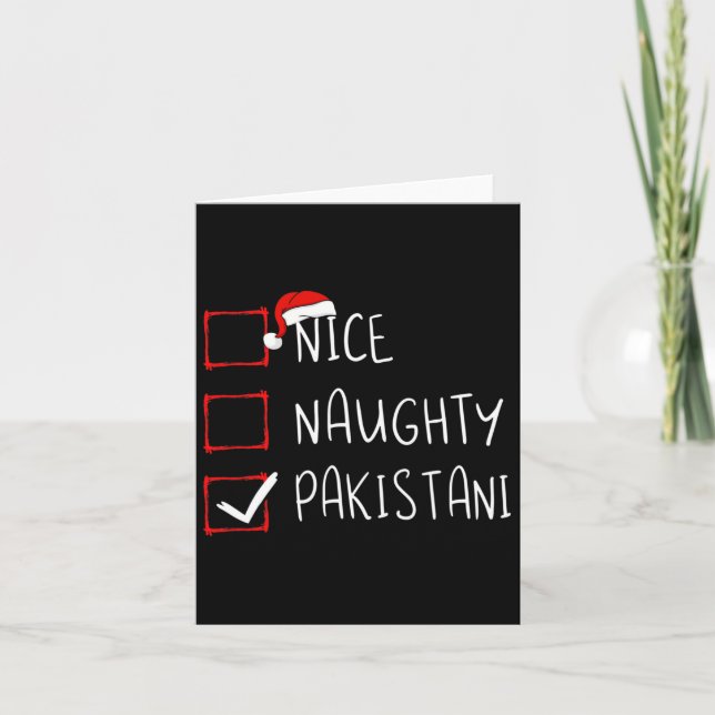 Nice Naughty Pakistani Weihnachten Pakistan Erbe Karte (Vorderseite)