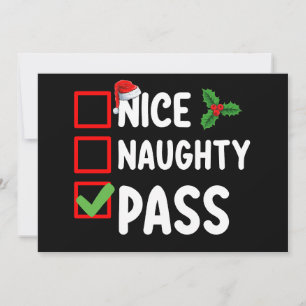 Nice Naughty Pass Weihnachtsfeiertag Einladung