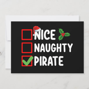 Nice Naughty Pirate Familie Matching Weihnachtslis Einladung