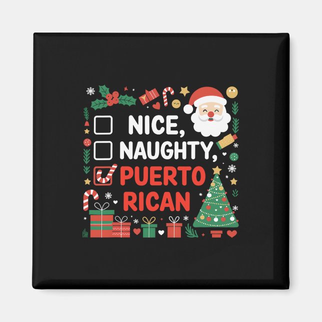 Nice Naughty Puerto Rico Weihnachten Magnet (Vorne)