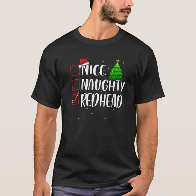 Nice Naughty Redhead Christmas Matching Top Premiu (Vorderseite)