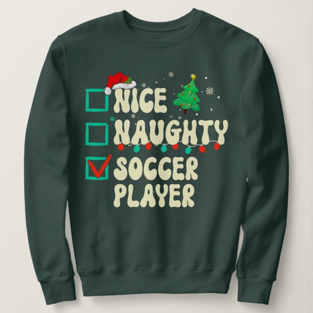 Nice Naughty Russian Christmas Pajama Spaß Xmas L Sweatshirt (Design vorne)