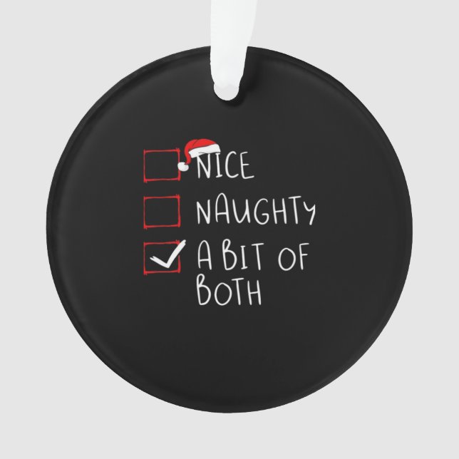 Nice Naughty Santa Hat Humor Vibe Ornament (Vorderseite)