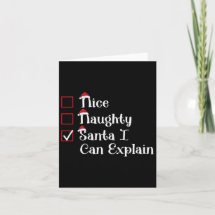 Nice Naughty Santa I erklärt Niedliche Weihnachten Karte