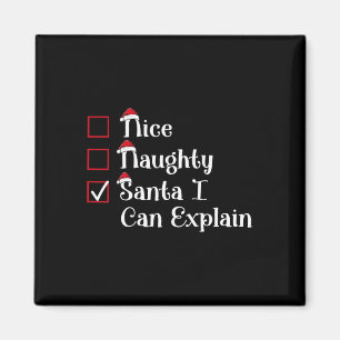 Nice Naughty Santa I erklärt Niedliche Weihnachten Magnet