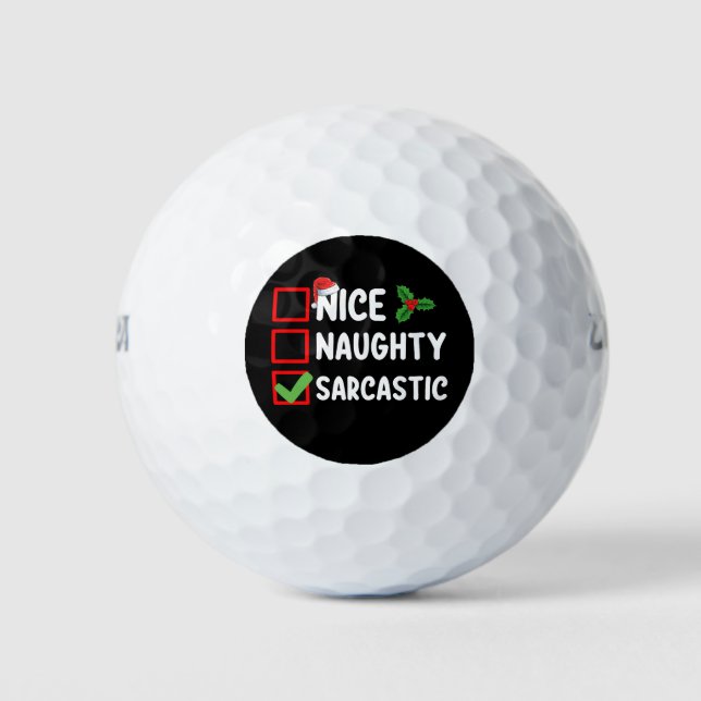 Nice Naughty Sarcastic Weihnachtsliste Sarcaso Golfball (Vorderseite)