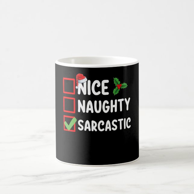 Nice Naughty Sarcastic Weihnachtsliste Sarcaso Kaffeetasse (Mittel)