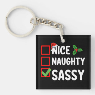 Nice Naughty Sassy Liste de Noël Père Noël Holiday
