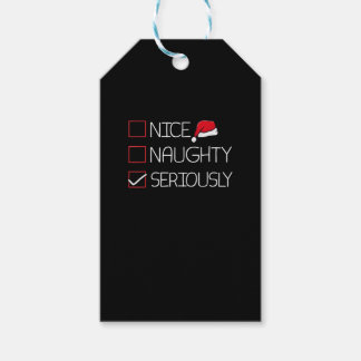 Nice Naughty Seriously Christmas Modern Style Geschenkanhänger