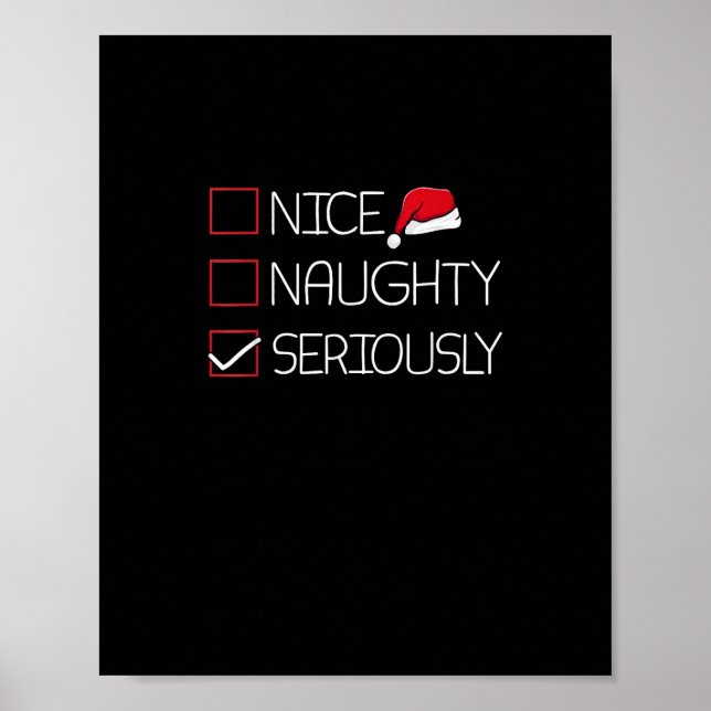 Nice Naughty Seriously Christmas Modern Style  Poster (Vorne)