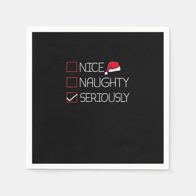 Nice Naughty Seriously Christmas Modern Style  Serviette (Vorderseite)