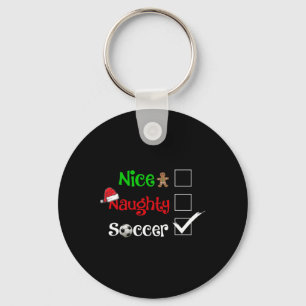 Nice Naughty Soccer Football Santa Christmas Pyjam Schlüsselanhänger