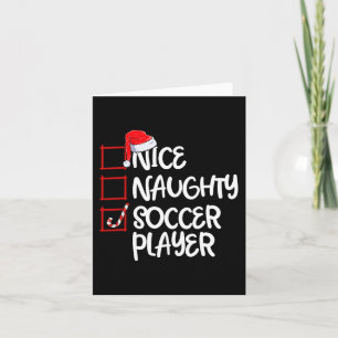 Nice Naughty Soccer Player Fun Fußball Weihnachten Karte