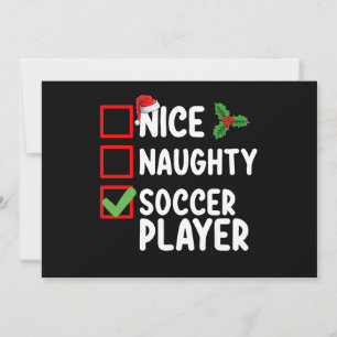 Nice Naughty Soccer Player Weihnachtsfeiertag Einladung
