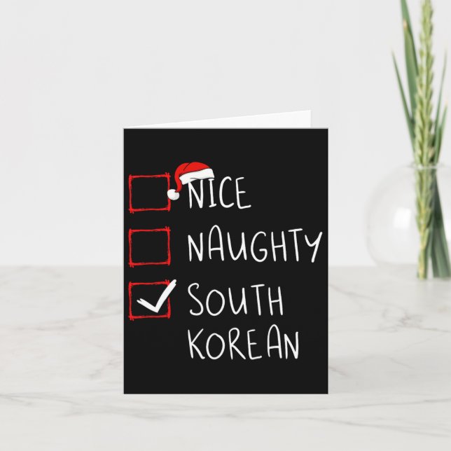 Nice Naughty Südkoreas Weihnachten Südkorea Er Karte (Vorderseite)